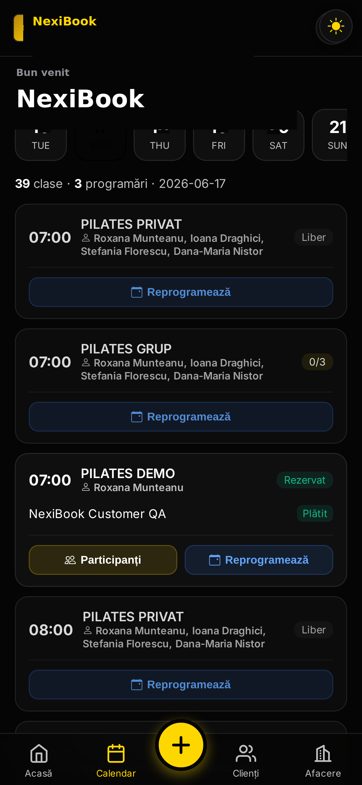 Calendar Săptămânal